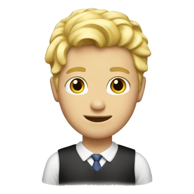 boys school blond hair  sticker
