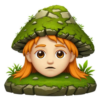 druid character face down on moss rock sticker