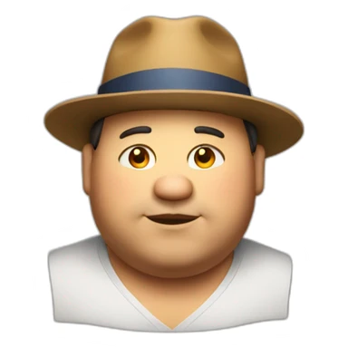 fat guy with a hat sticker
