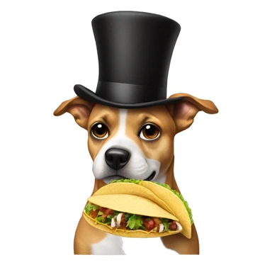 dog wearing top hat eating tacos sticker