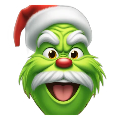 Grinch santa Claus laughing  sticker