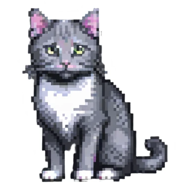 gray cat sticker