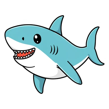 Shark with a top hat sticker