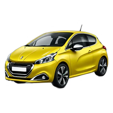 Peugeot 208 jaune de course sticker
