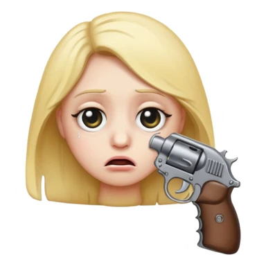 Crying emoji with pistol sticker