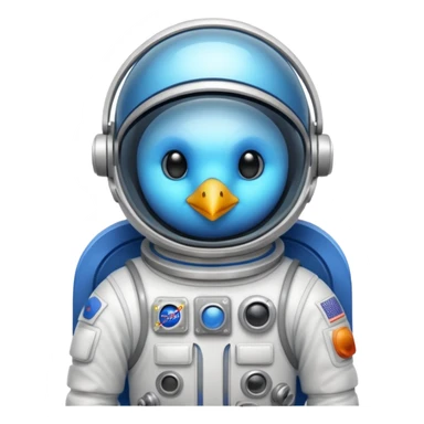 bird with astronaut suit sticker