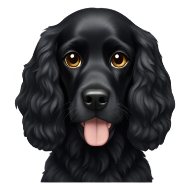 Dog total black spaniel in garland sticker