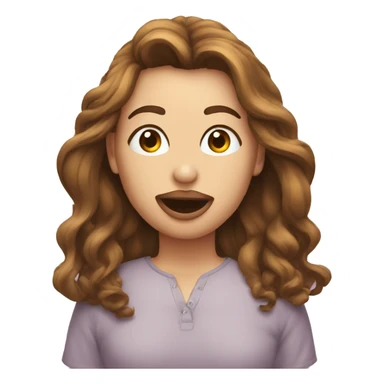 emoji con una ceja levantada y los labios inchados y un moño en el pelo sticker