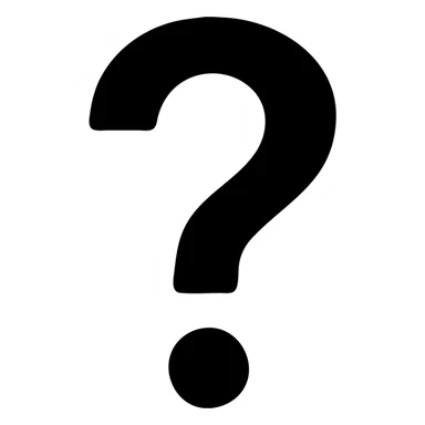 question mark, solid black fill, minimalist style, transparent background, uniform line thickness sticker