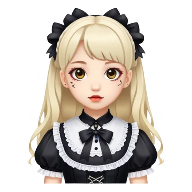una chica estilo lolita gotica japonesa sticker