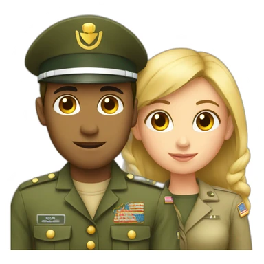 Girl and military love sticker