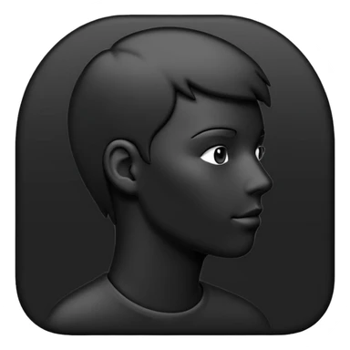 Minimalistic flat vector icon, iOS style, thin black outline on white background. Person silhouette. Black, completely monochrome, matte.  sticker