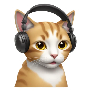 cat in headphones sticker