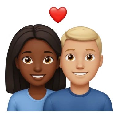 Couple in love black girl and white boy  sticker