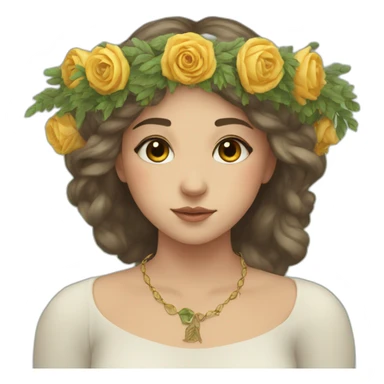 girl in a wreath and with tarot cards sticker