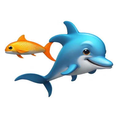 dolphin and fish sticker