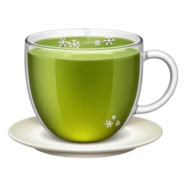 christmas green tea with snow sticker