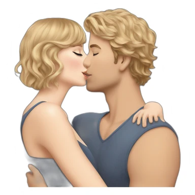 Taylor Swift giving a kiss to blonde boy sticker