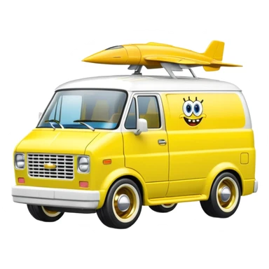 Hot wheels flying Premium SpongeBob 1985 Chevy Astro van  sticker