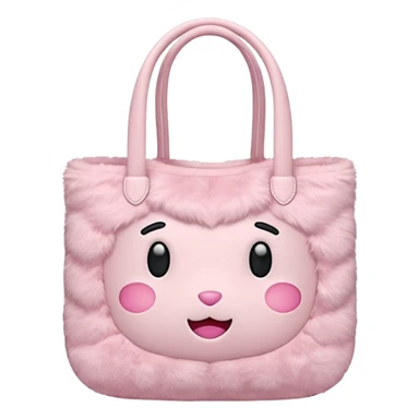 Aesthetic pink plush tote bag sticker