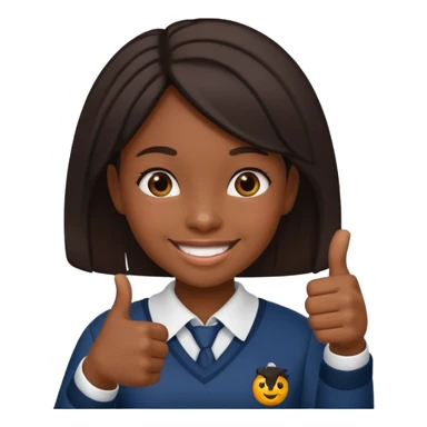 black school girl thumbs up sticker