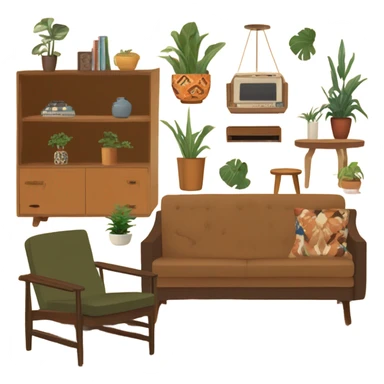 1970s living room sticker