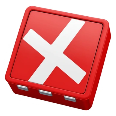 white x in red box sticker