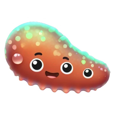 Baby Kawaii neon glitter sea cucumber emoji    sticker