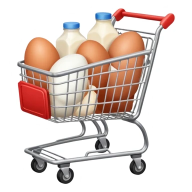 carrito de compras leche huevos carne sticker