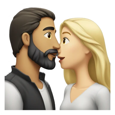 Dark hair man with beard kissing a blond woman  sticker