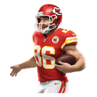 Travis Kelce scoring a touchdown sticker
