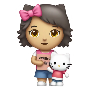 Hello kitty with a sign that says “don’t crash OUT sticker