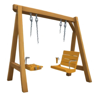 One seat swing set wood, metal seat sticker