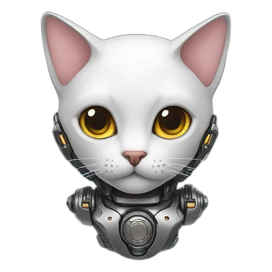 Cat cyborg sticker
