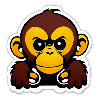 Sick monkey sticker