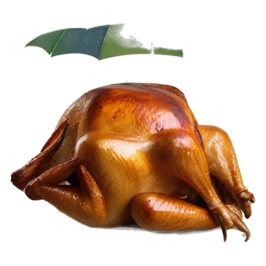 Thanksgiving turkey on beach sand with umbrella sticker