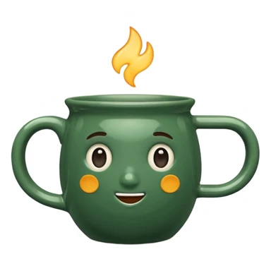 mug, vintage style, deep green color sticker