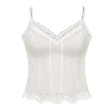 Realistic white lace camisole blouse top. sticker