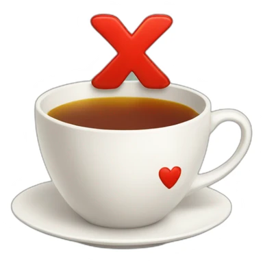 teacup with large red x on top of it sticker