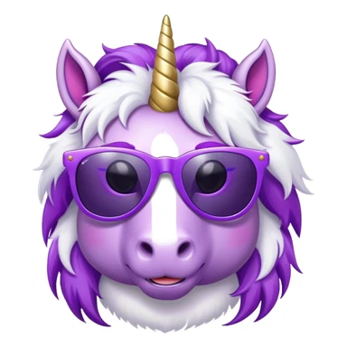 Purple unicorn with sunglasses sticker