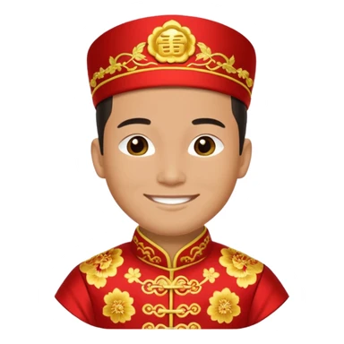 American groom, traditional, culture of chinese, smiley on face. sticker