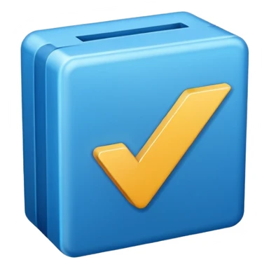 Checkmark in a blue box sticker