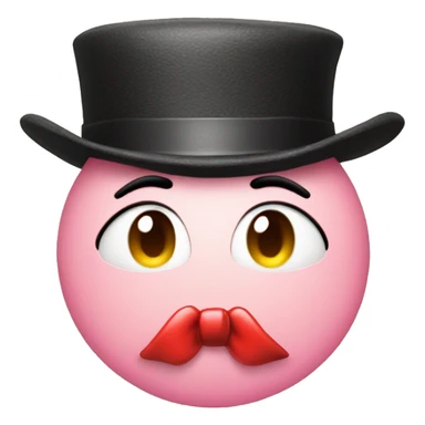 Kissy face with a Bow on the top of the hat  sticker