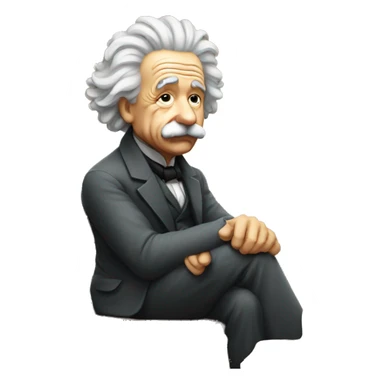 sitting albert einstein lean on hist fist sticker