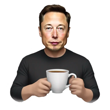 Elon musk drinking tea  sticker