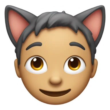 crazy face with cat ears sticker