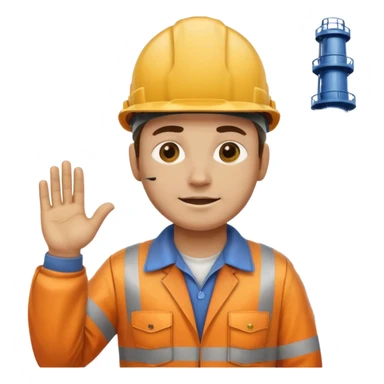 Engineering Oil plant worker in spilled clothes, funny sticker