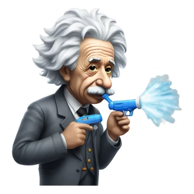 Albert Einstein smoking a water gun sticker
