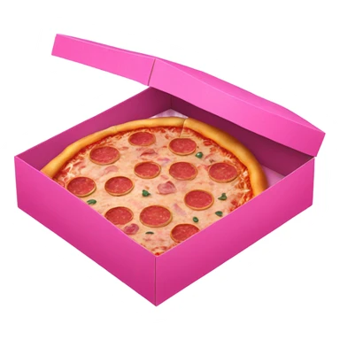 Pizza inside a pink pizza glittery box  sticker