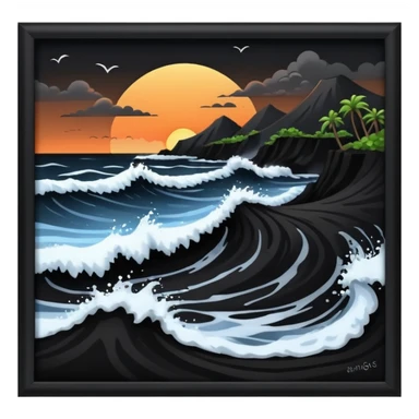 icelands black sand beach sticker